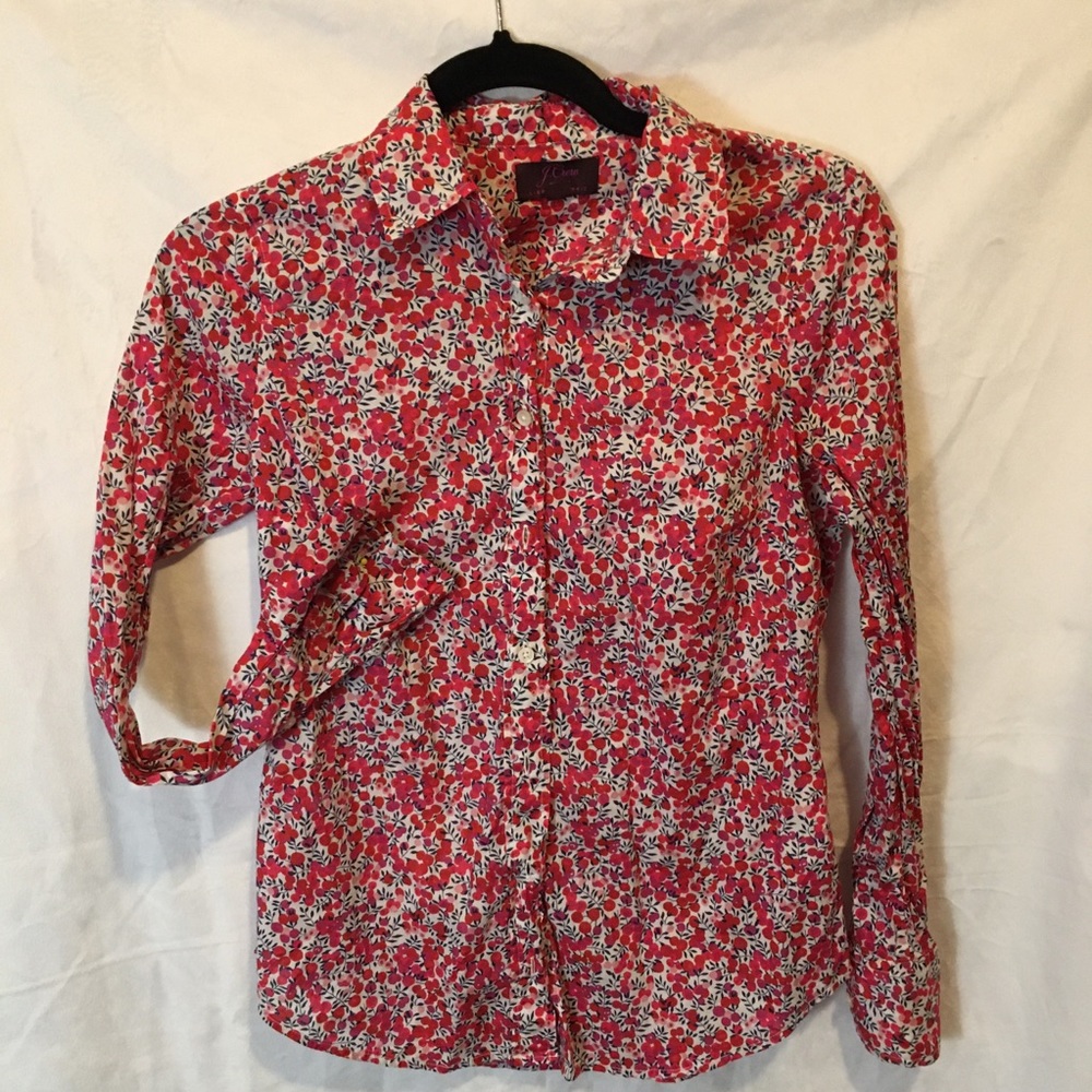 J crew liberty pink blouse